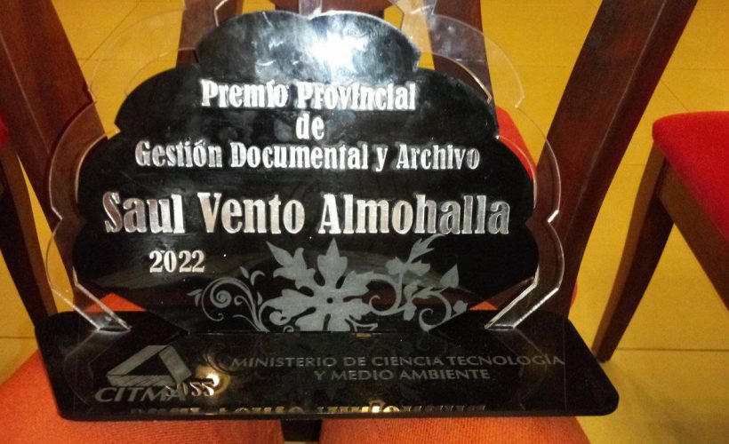 La Empai matancera recibió  este viernes el Premio Provincial de Gestión Documental y Archivo Saúl Vento Almohalla.