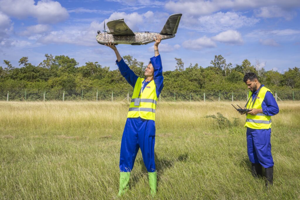 La cetrería robótica es el procedimiento para despejar las aves en áreas de aproximación del aeropuerto.