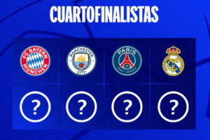 Equipos a cuartos de final en la Champions League. Foto tomada del sitio web del torneo deportivo