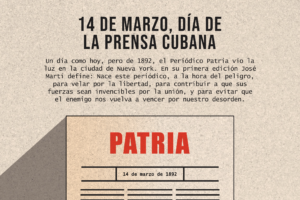 Postal por el Día de la Prensa Cubana. Periodismo: Oficio de Guerra. Gráfica: Dyan Barceló