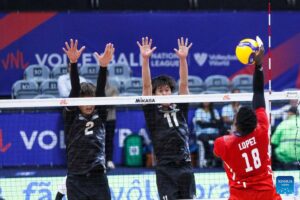 Cuba vs Japón en Liga de Naciones de Voleibol. Foto tomada de Xinhua