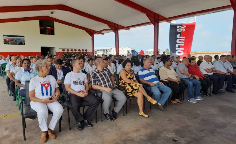 En aeropuerto internacional Juan Gualberto Gómez, acto municipal por el 26 de julio