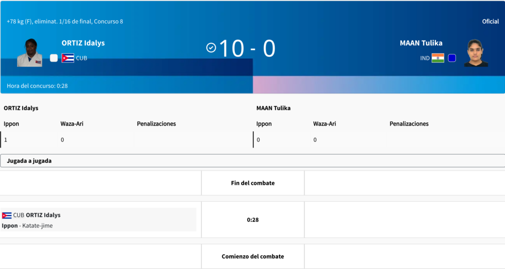 Judo París 2024 Idalys Ortiz vs Tulika Maan