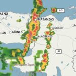 Chubascos y lluvias en Matanzas asociadas a Milton