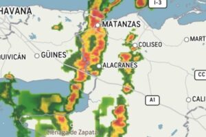 Chubascos y lluvias en Matanzas asociadas a Milton