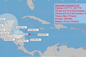 Se forma la decimonovena depresión tropical