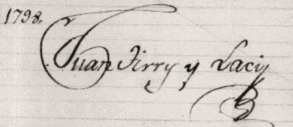 Firma de don Juan Tirry y Lacy, gobernador de Matanzas entre 1815 y 1820.