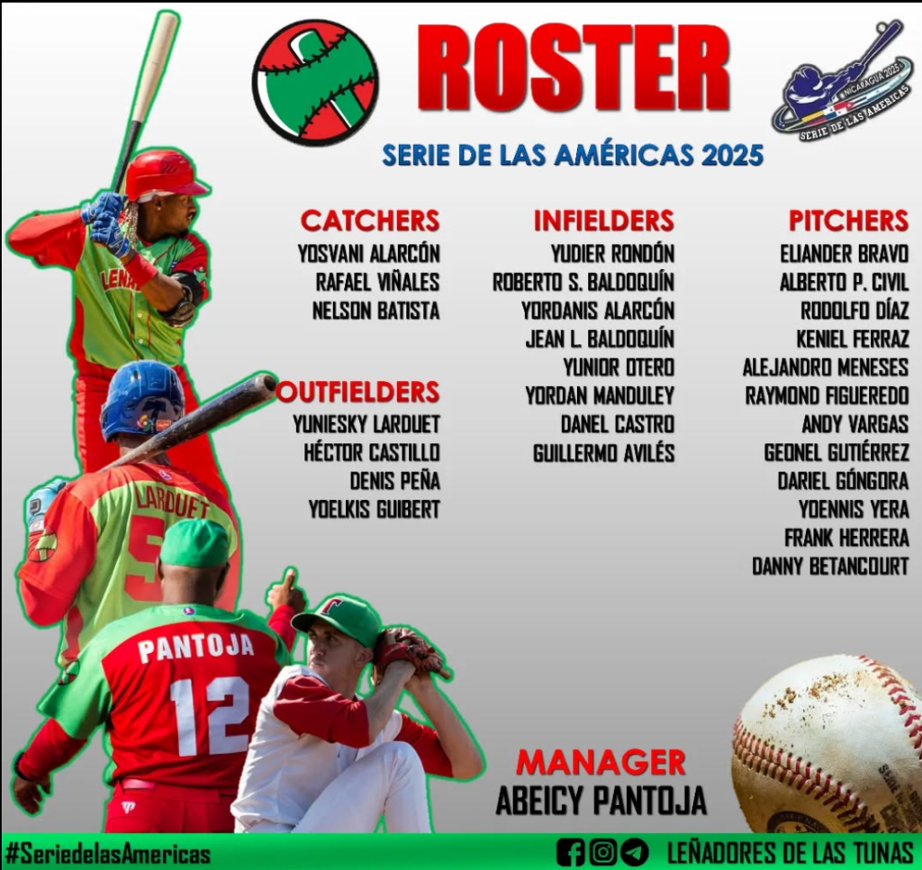 Roster de Las Tunas a Serie de la Américas 2025. Foto: tomada del perfil de Instagram del equipo