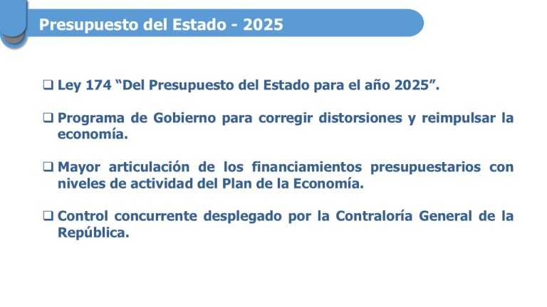 ¿Cómo está conformado el presupuesto del Estado en el 2025?