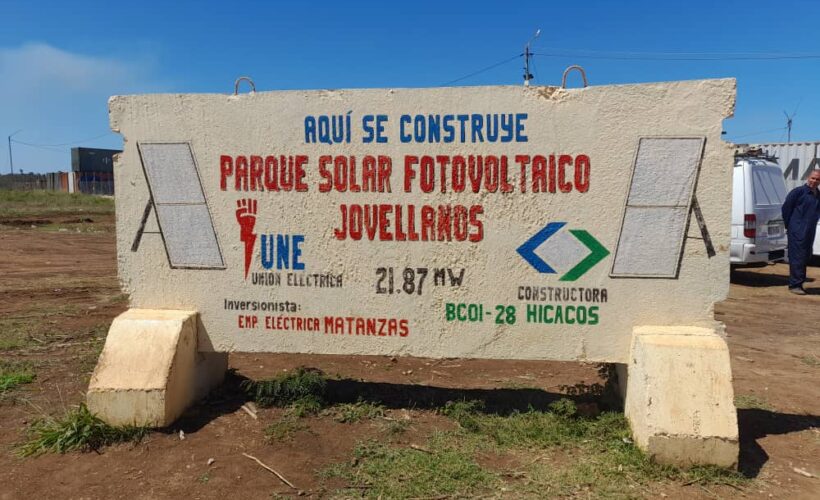 Próximo a sincronizar parque solar fotovoltaico de Jovellanos