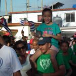 Matanceros desfilan en saludo al Primero de Mayo. Foto: Arnaldo Mirabal