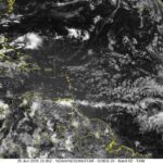Vista satelital de Andrea en el Atlántico. Foto: NHC