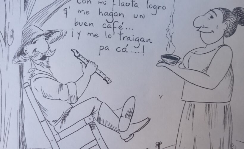 Postales Matanceras: La flauta mágica. Ilustración Carlos J. Hoyos