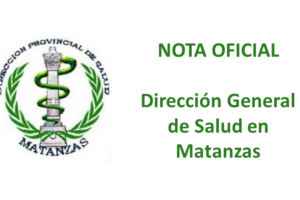 Nota Oficial de la Dirección General de Salud en Matanzas
