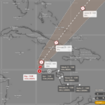 Seguimiento del huracán Melissa. Imagen tomada de windy.com