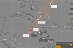 Seguimiento del huracán Melissa. Imagen tomada de windy.com