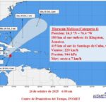Aviso de ciclón tropical No. 12: Melissa ya es un huracán categoría 4