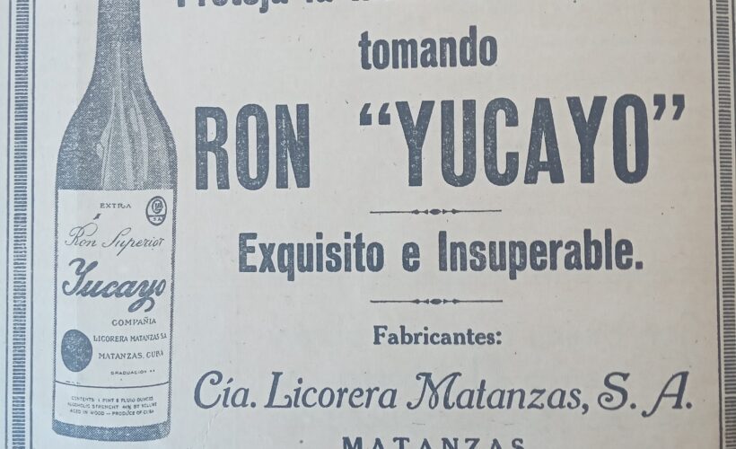 Promoción del ron Yucayo en publicación impresa