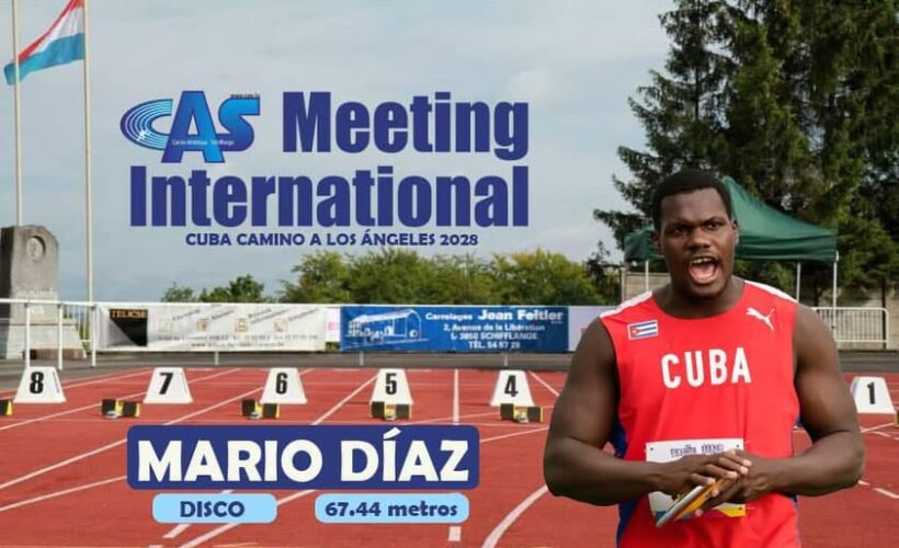 Discóbolo Mario A. Díaz apunta a los 68 metros en próximo año. Foto: tomada de una publicación de la página de Facebook: Cuba camino a Los Angeles 2028