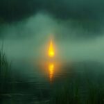 Fuego fatuo o luz errante sobre el agua. Foto tomada de meteored.com.ar