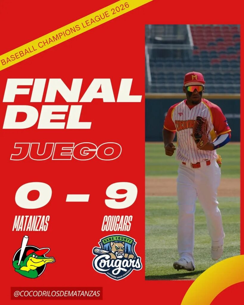 Matanzas cae nuevamente en la Liga de Campeones de Béisbol