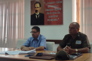 Representantes del Ministerio del Interior y de la Fiscalía Provincial ofrecieron declaraciones a la prensa sobre uno de los delitos que afecta hoy al sistema electroenergético nacional. 