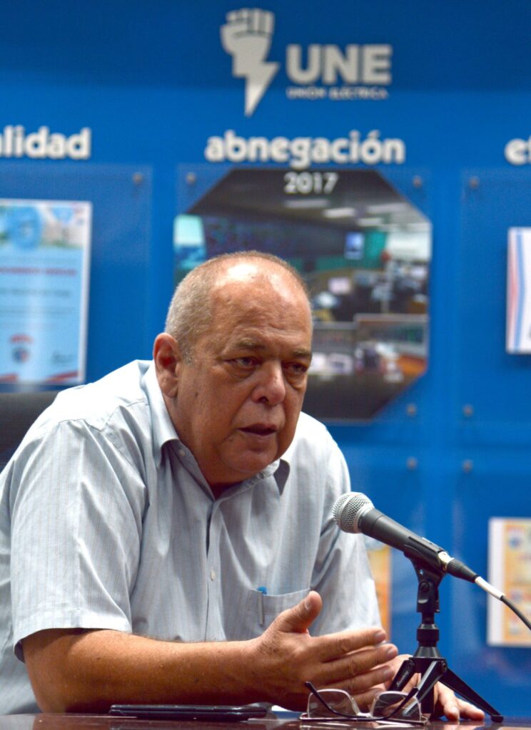 Vicente de la O Levy, titular del Ministerio de Energía y Minas, ofrece a la prensa cubana, pormenores sobre la actual situación electro energética en el país, en la sede del organismo, en La Habana; Cuba, el 13 de mayo de 2026. ACN FOTO/Omara GARCÍA MEDEROS/ogm