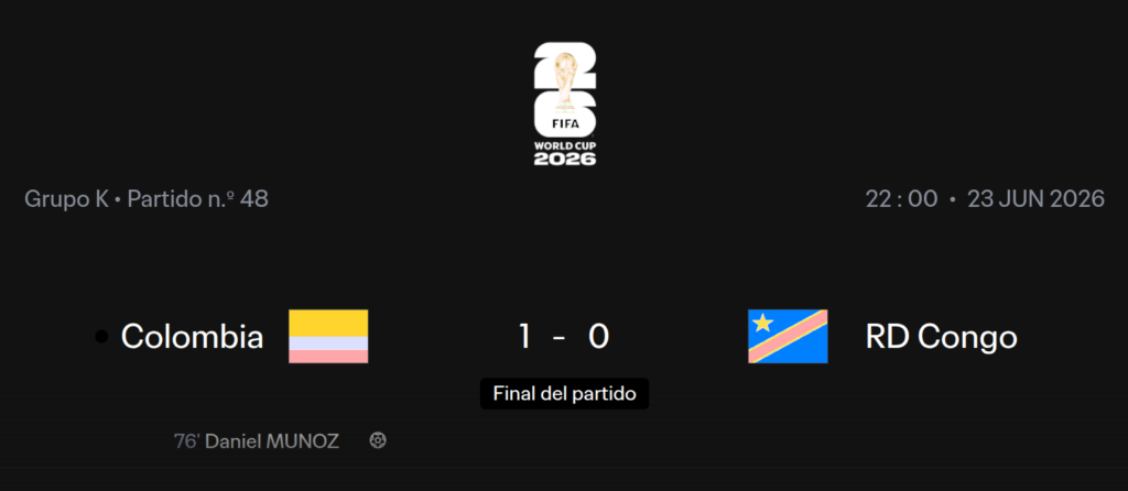 Colombia vs RD Congo Mundial FIFA 2026. Foto: tomada de fifa.com