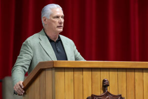 Miguel Díaz Canel Bermúdez, Presidente de la República, durante su intervención en la tercera Sesión Extraordinaria de la Asamblea Nacional del Poder Popular en su X Legislatura. Foto: Abel Padrón Padilla/ Cubadebate.