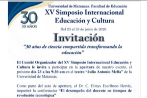XV Simposio Internacional Educación y Cultura en Universidad de Matanzas