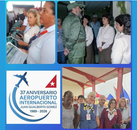 Fidel presente en el 37 aniversario del aeropuerto Juan Gualberto Gómez