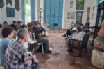 Los poetas Leymen Pérez García, Luis Lexandel Pita García y Hugo Hodelín Santana fueron los encargados de ofrecer este lunes un recital de poesía en Ediciones Vigía. Foto: Hugo García