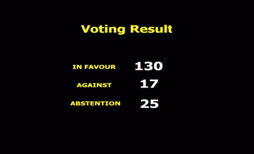 La resolución contra el bloqueo de EE.UU. a Cuba recibe 130 votos a favor, 17 en contra y 25 abstenciones.